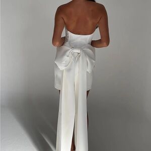 NEW MESHKI MEREDITH - Strapless Bow Mini Dress - White